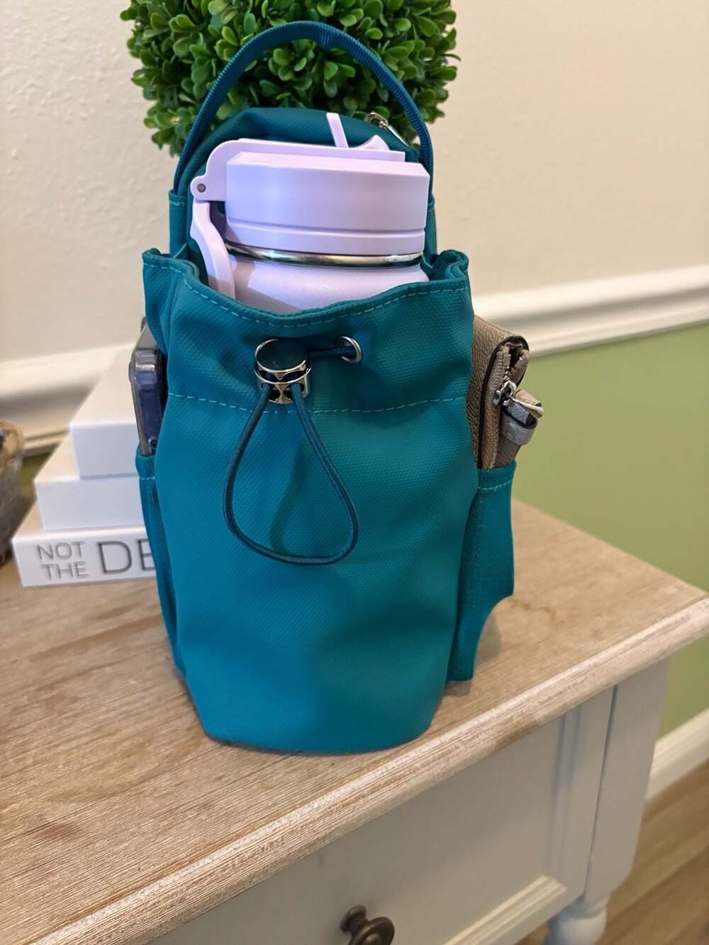 Abzzz Teal Water Bottle Carrier with Exterior Storage Pockets